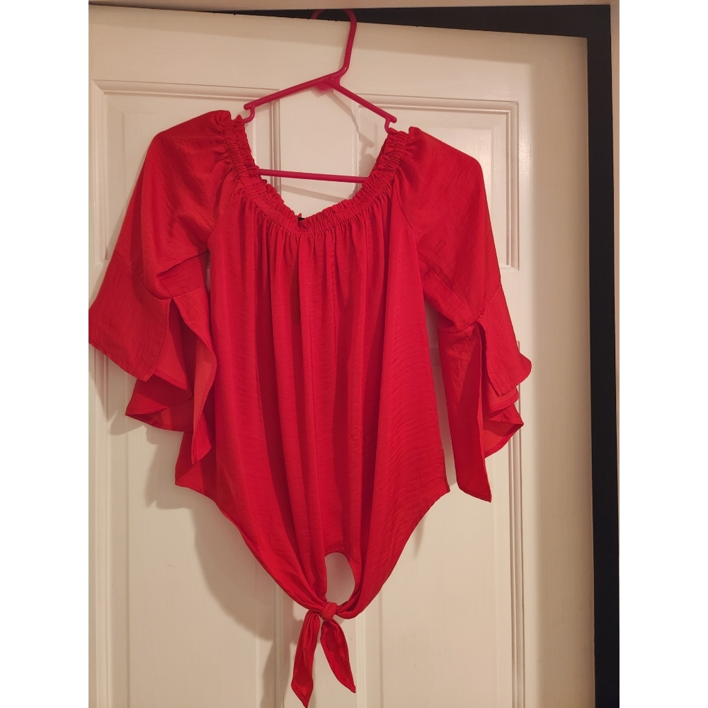 NWT Express Red Silky Tie shirt